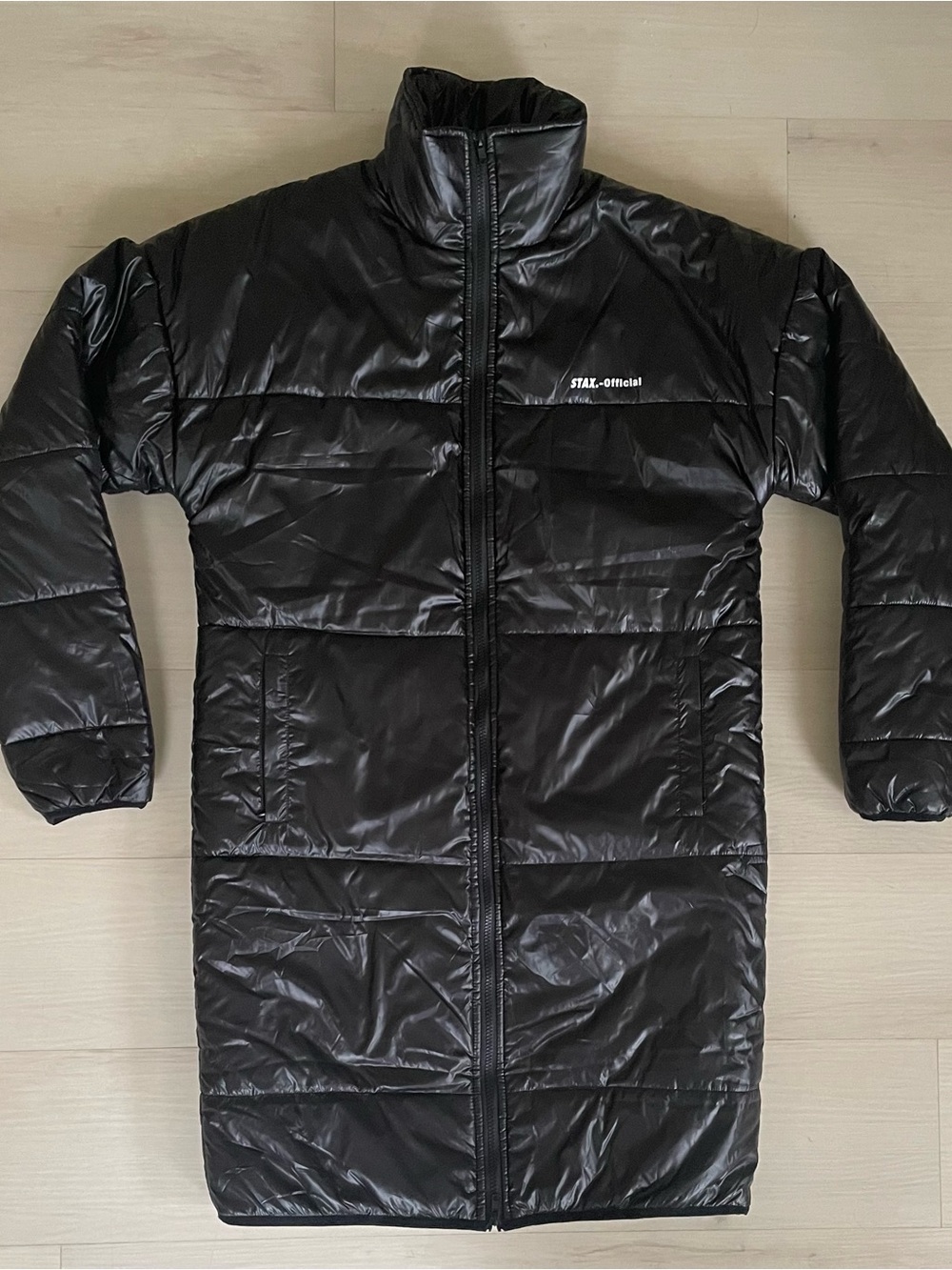 STAX Official Long Puffer Jacket Black Women's Small Winter Coat